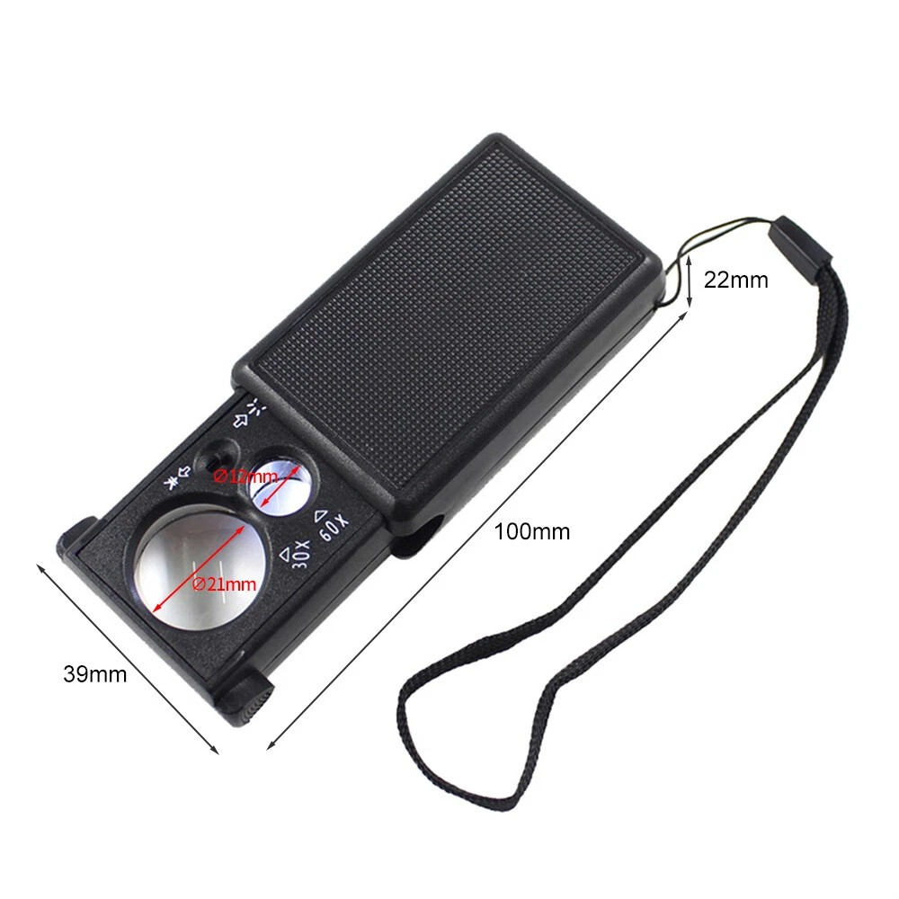 Lupa retractabila cu LED, marire 30X si 60X, lentile 21mm si 12mm [5]