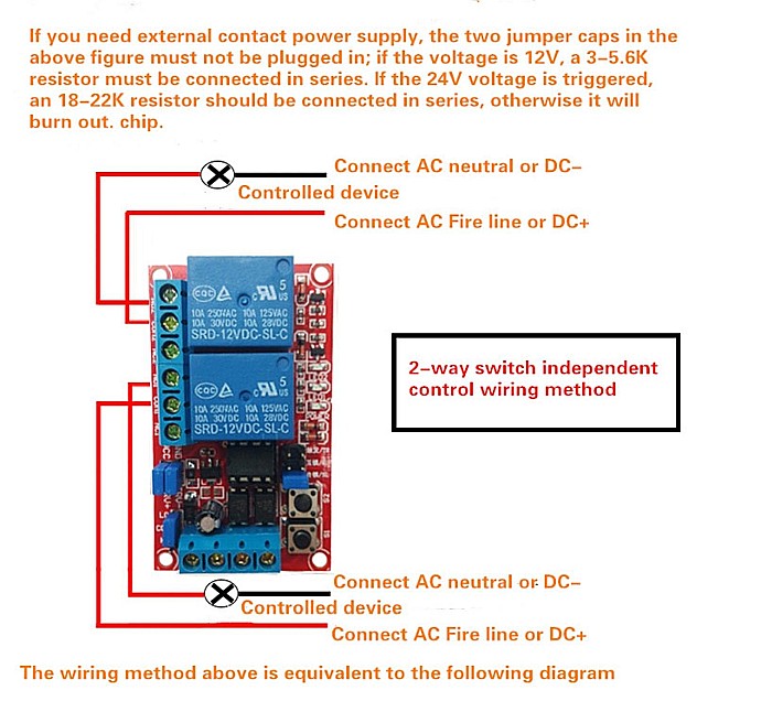 Modul 2 relee 5V 10A self-locking, interlocking, triggering [4]