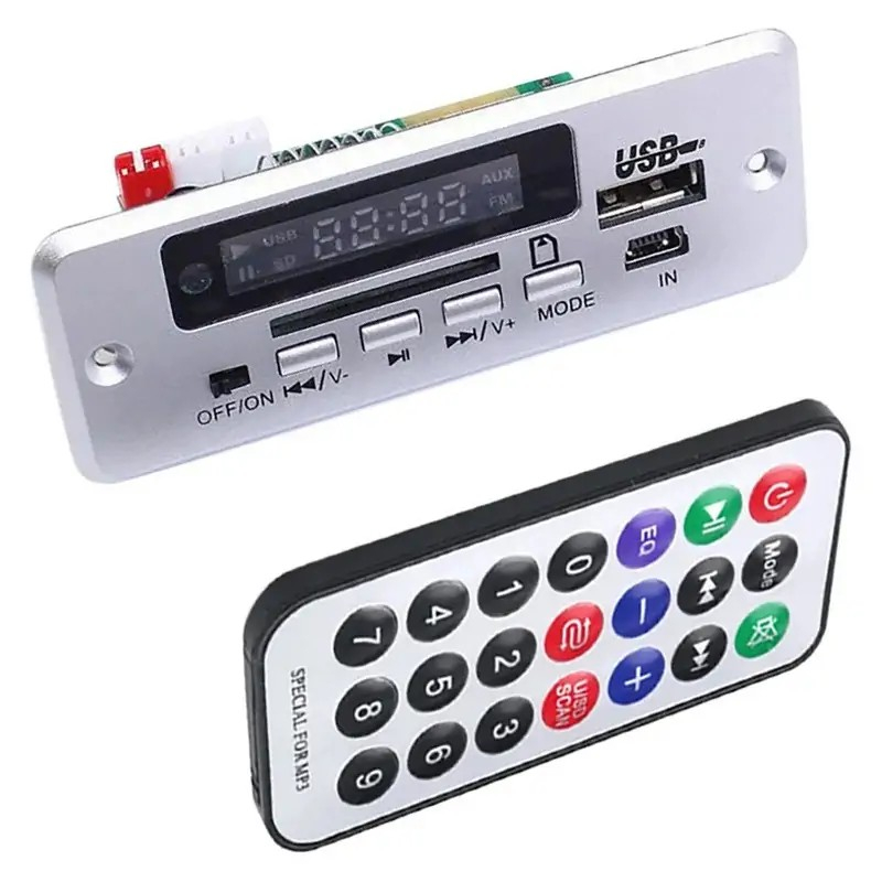 Modul decoder audio MP3 Bluetooth 5V cu amplificator 2x3W, USB, SD, AUX, FM, telecomanda [2]