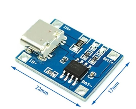 Modul incarcare acumulatori litiu TP4056 1A USB tip C [2]