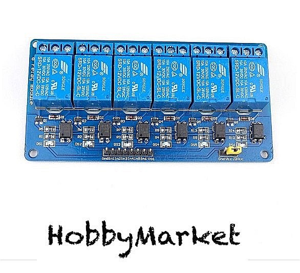 Modul releu 6 canale 5V cu optocuplor, 10A [4]