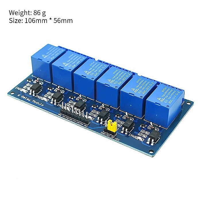 Modul releu 6 canale 5V cu optocuplor, 10A [3]