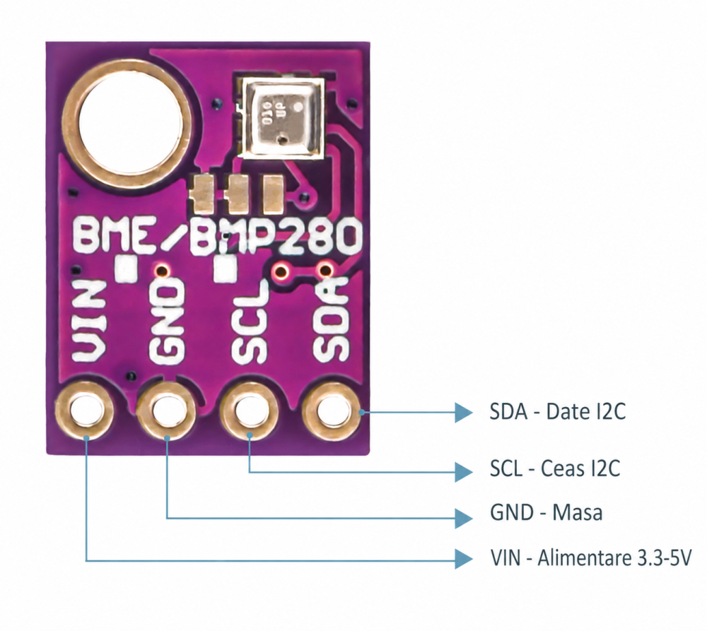 Modul senzor BME280 5V, temperatura, umiditate si presiune, I2C [2]