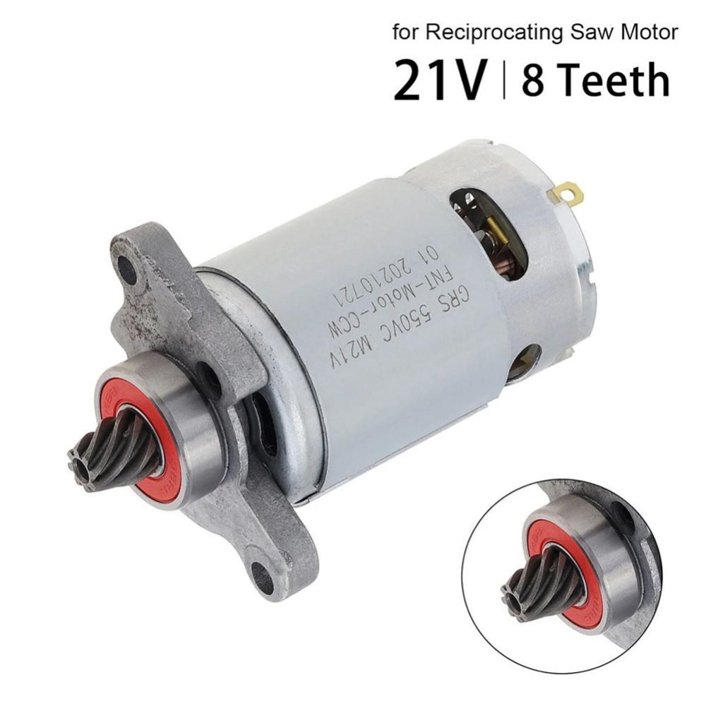 Motor electric DC RS550 21VDC, angrenaj conic 8 dinti, pentru fierastrau electric [5]