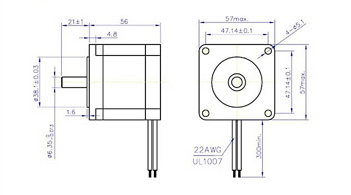 Motor pas cu pas NEMA 23, 57STH56-2804A, 2.8A [4]
