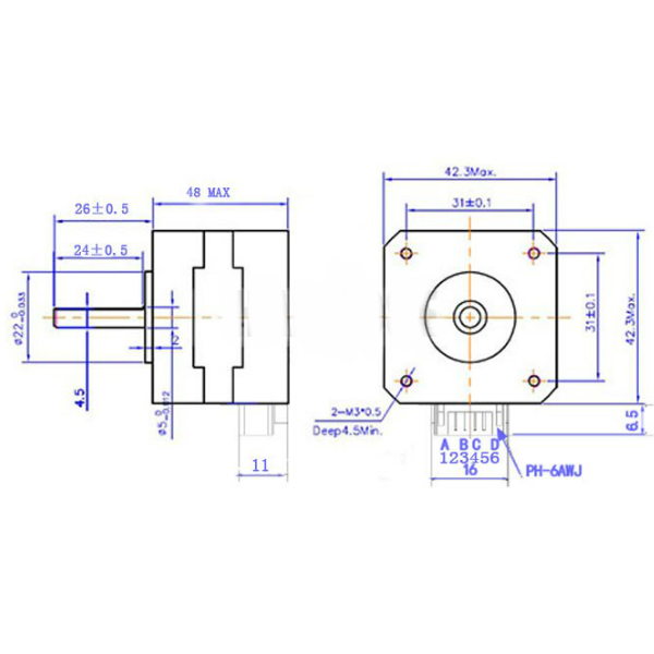 Motor pas cu pas Stepper NEMA 17 tip 17HS8401B [8]