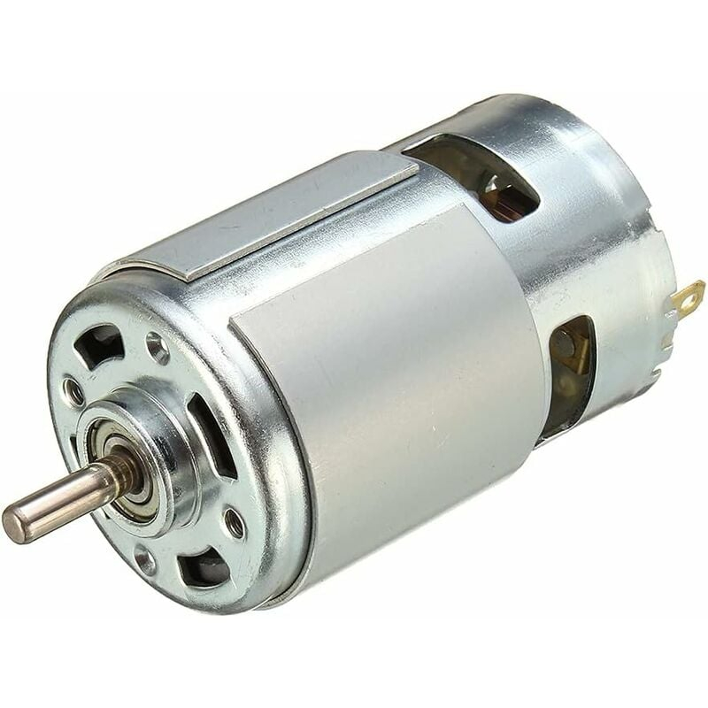 Motor universal DC 775, 12–24V, 9000 RPM la 24V, ax D 5mm, dublu rulment [4]