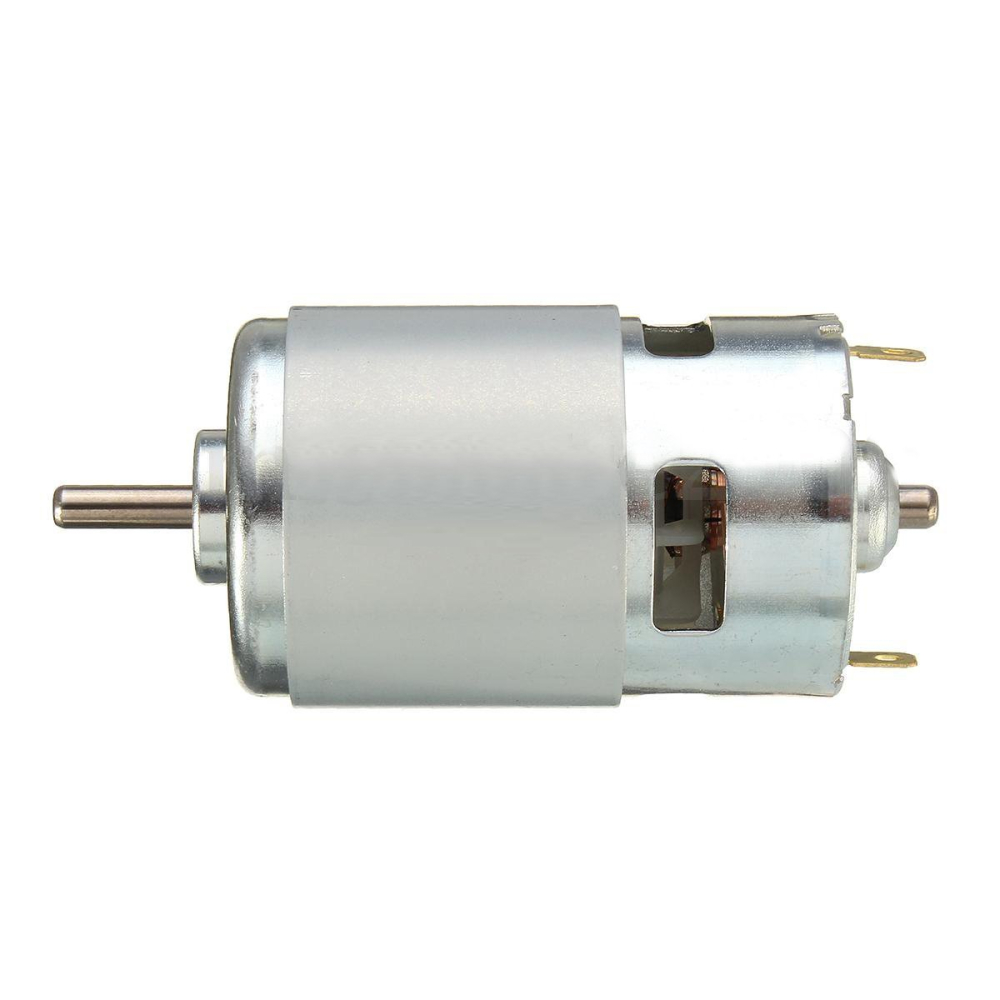 Motor universal DC 775, 12–24V, 9000 RPM la 24V, ax D 5mm, dublu rulment [3]
