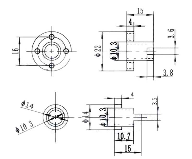 Piulita anti-backlash T8x8 cu arc pentru surub trapezoidal, pas 2mm, avans 8mm [8]