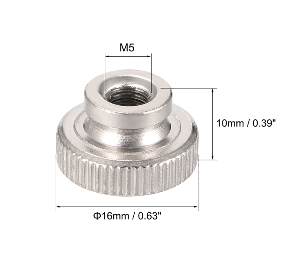 Piulite M5 reglaj pat imprimanta 3D, 16x10mm (set 4 buc.) [2]