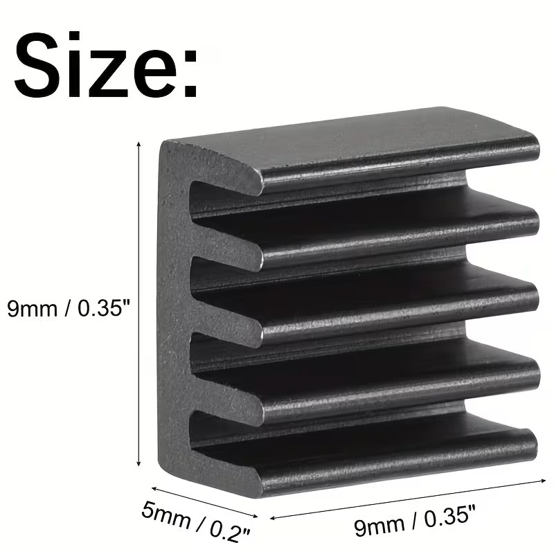 Radiator aluminiu driver A4988, 9x9x5mm, negru, cu adeziv (set 4 buc.) [2]