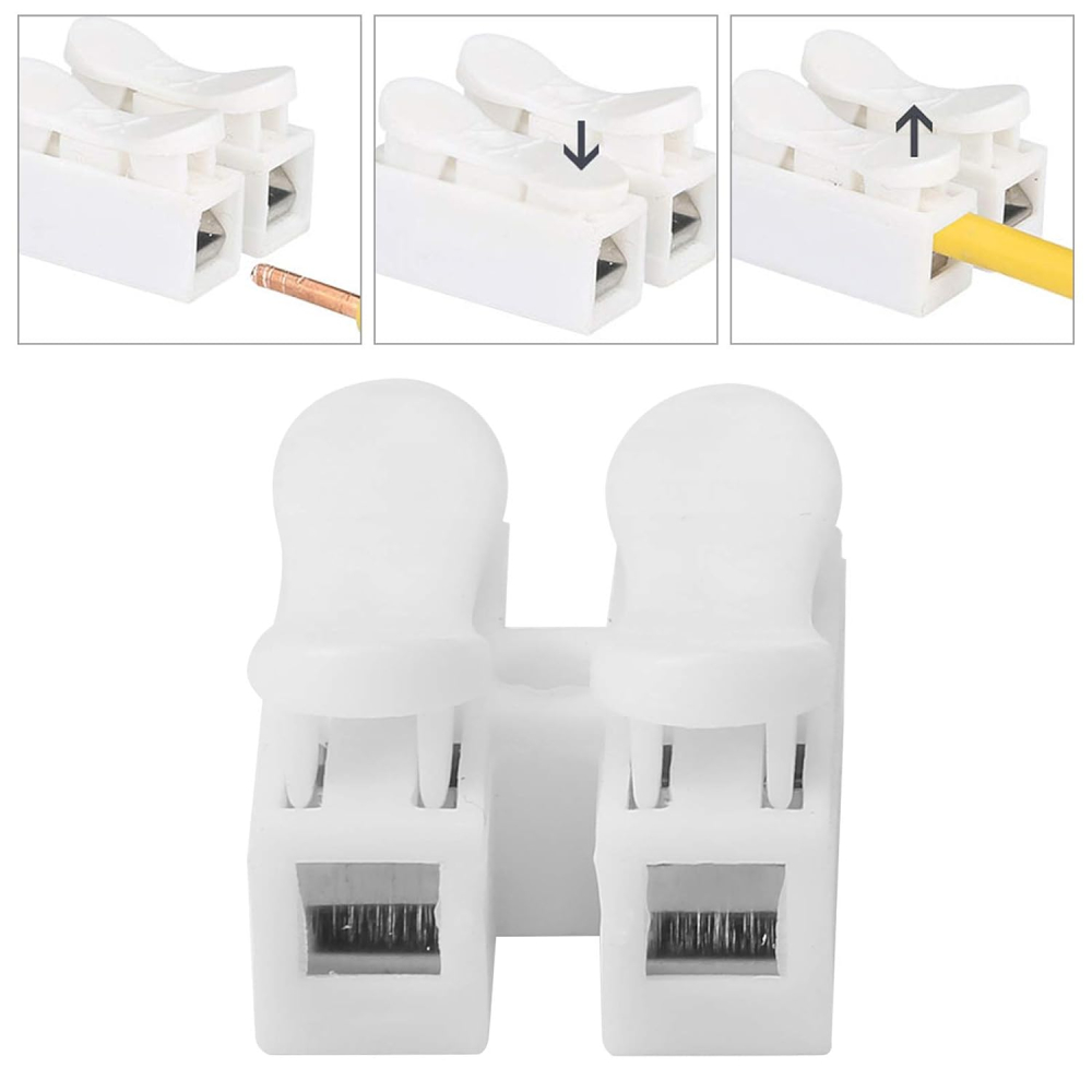 Regleta / conector rapid cu arc push-in 2 fire CH-2, 250V 10A (set 10 buc) [2]