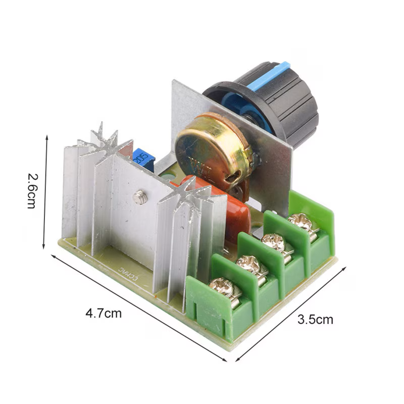 Regulator de tensiune AC 220V, 2000W, SCR, cu potentiometru [6]