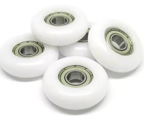 Rola alba pentru profil V cu rulment 696ZZ, 6x22.5x7mm [2]