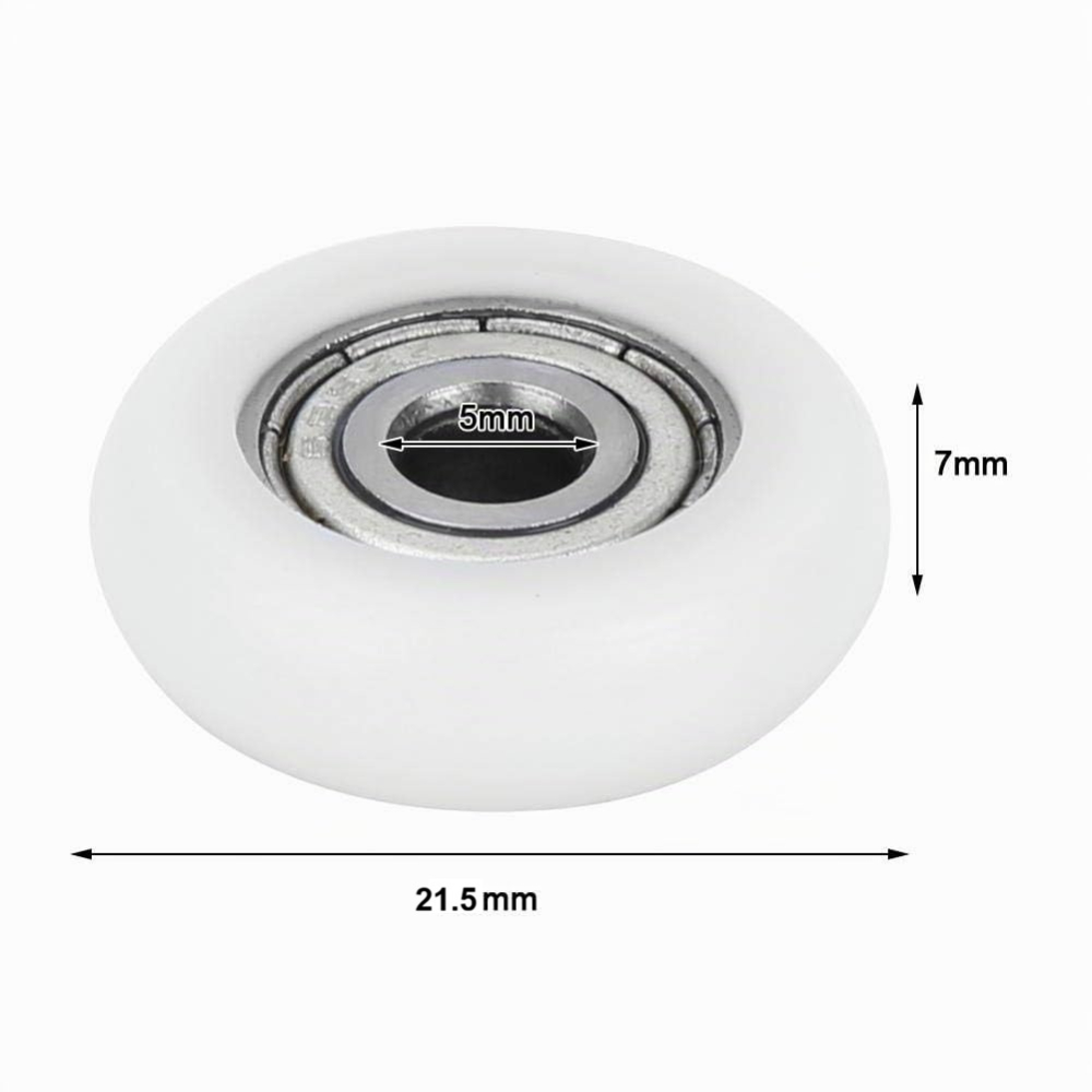 Rola de ghidare semirotunda 5x21.5x7mm, nylon, 625ZZ, alba​​​​​​​ [5]