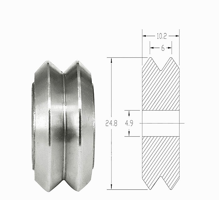 Rola mare metalica OPENBUILDS pentru profil V-slot cu rulment 625, forma V [3]