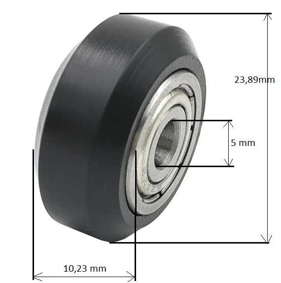 Rola mare OpenBuilds V-Slot, POM, 5x24x10mm, 625ZZ (set 4 buc.) [3]