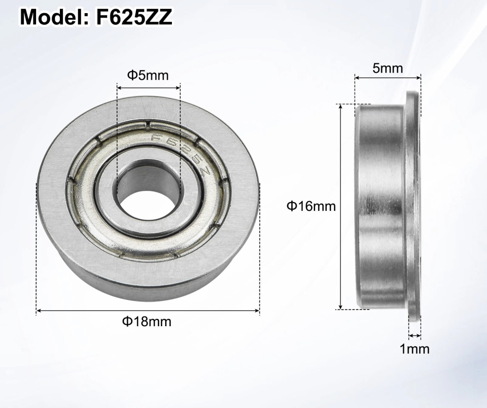 Rulment cu flansa F625ZZ, 5x16x5mm, interior 5mm [3]
