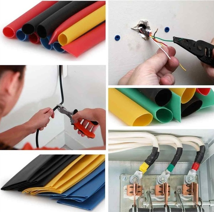Set 328 piese tub termocontractabil (shrink tube), 8 marimi, 5 culori, rezistente la foc, contractie 2 la 1 [3]