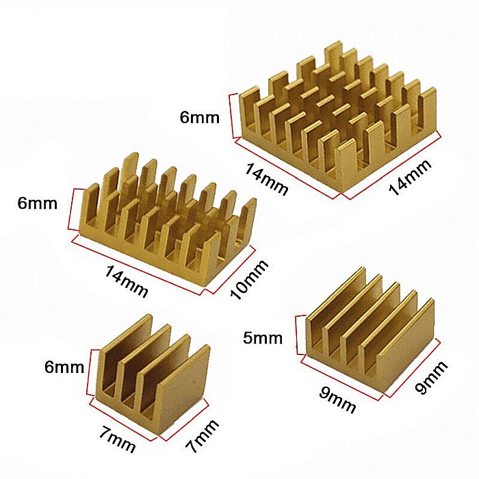 Set 4 radiatoare aluminiu negre imprimanta 3D, Raspberry Pi 4 cu adeziv termic [2]