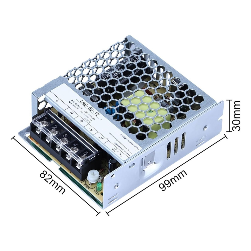 Sursa de alimentare in comutatie 12VDC, 5A, 60W, intrare 200-240VAC, format ultra-slim [2]