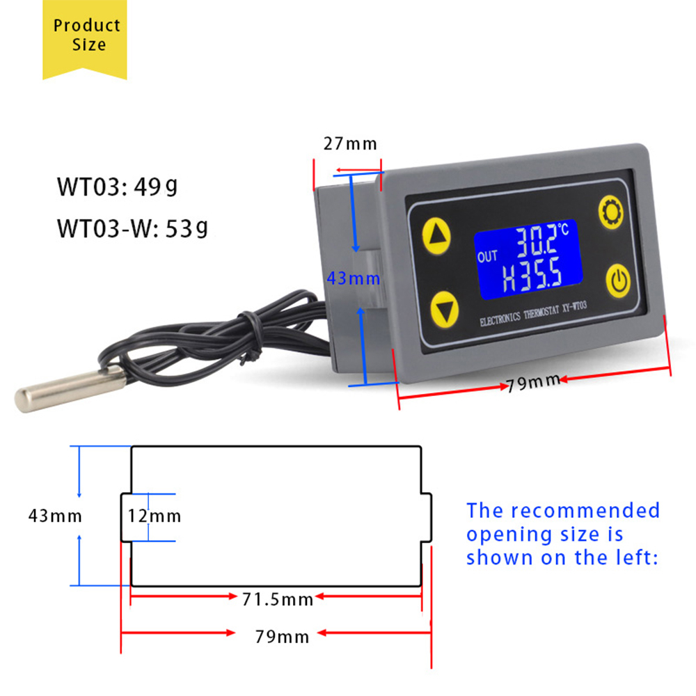 Termostat XY-WT03 cu sonda NTC 10K, modul wifi si aplicatie 6VDC-30VDC [5]