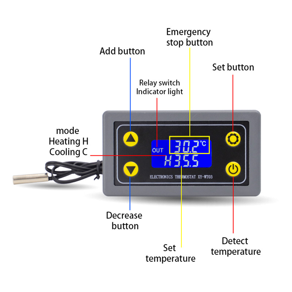 Termostat XY-WT03 cu sonda NTC 10K, modul wifi si aplicatie 6VDC-30VDC [4]