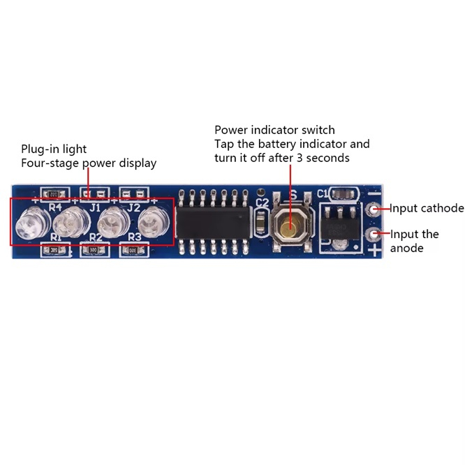 Tester Acumulator, indicator nivel baterie, Litiu 4S – Indicator LED 12V-16.8V, consum redus [2]