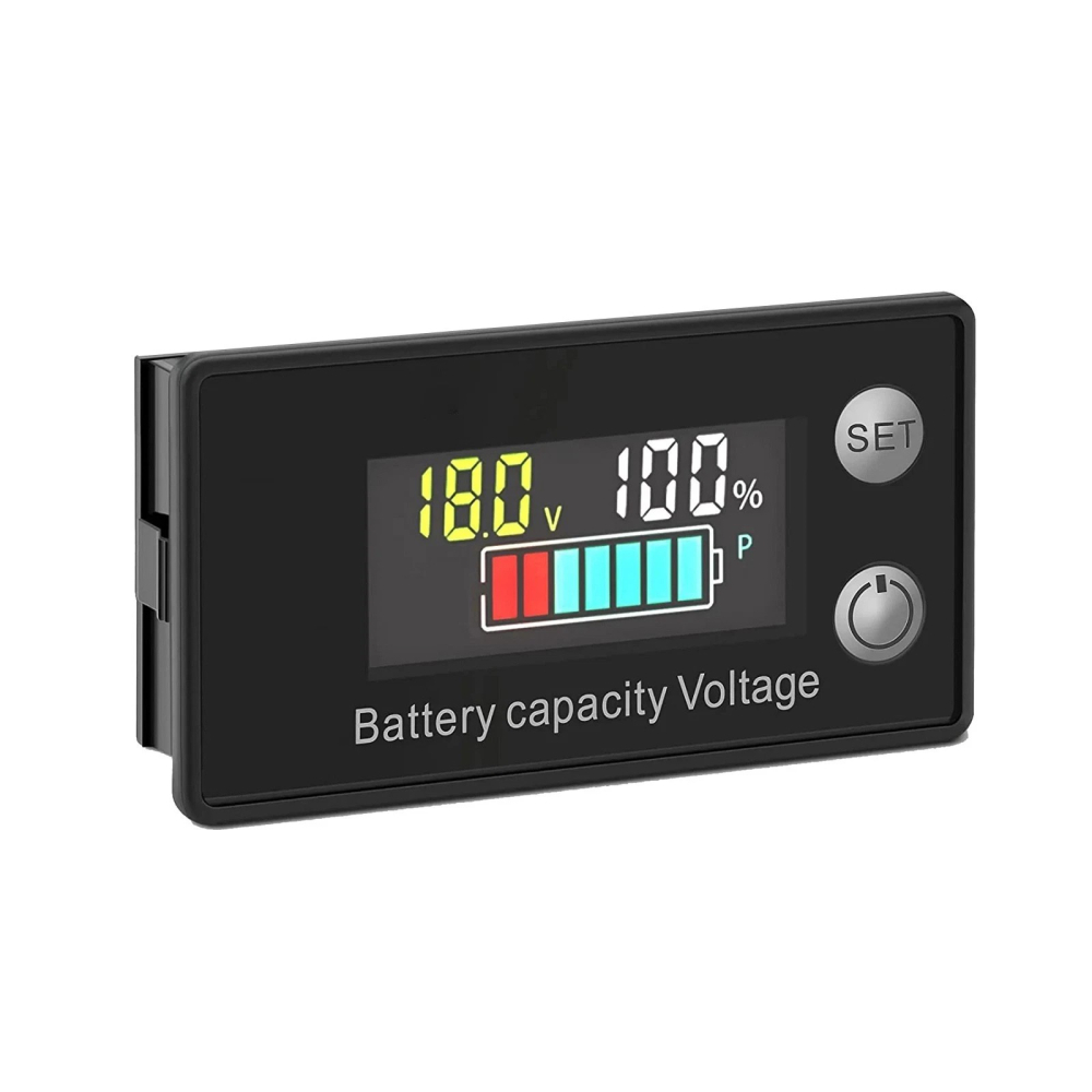 Tester LCD tensiune si nivel baterie 8-100 V, color, alarma si temperatura [2]