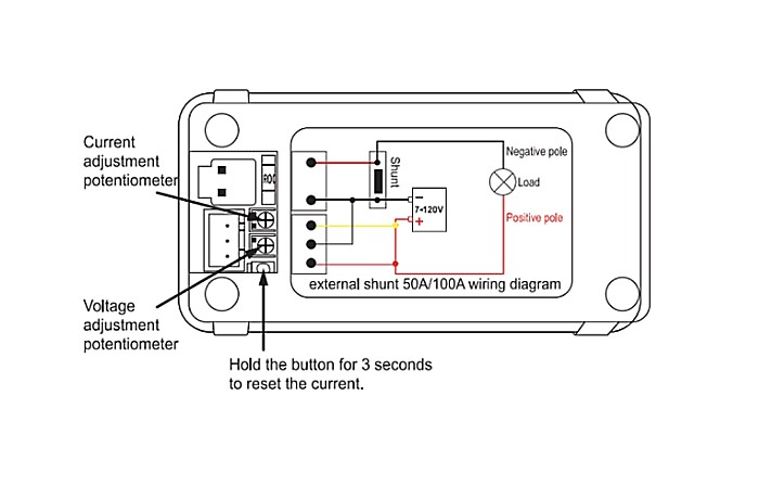 Tester multifuncțional DC KWS-DC200-100A, contor energie, masurare tensiune, amperaj [2]