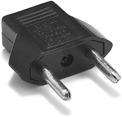 Adaptor priza US la EU, 2 pini, 6A, 125/250V, negru [2]