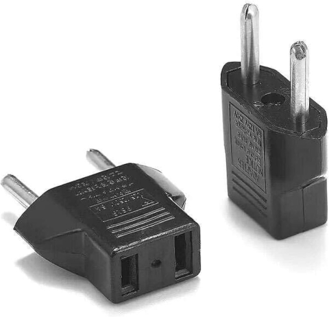Cabluri si adaptoare - Adaptor priza US la EU, 2 pini, 6A, 125/250V, negru