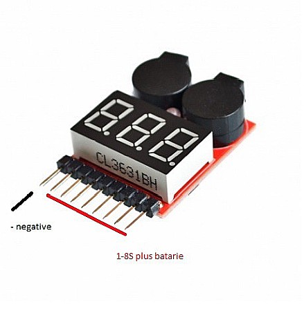 Acumulatori si Module BMS - Alarma voltaj scazut acumulatori 1-8S Lipo/Li-ion/Fe