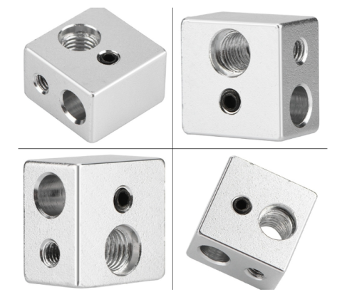 Bloc de incalzire MK10 din aluminiu, 19x19x13mm, filet M7, imprimanta 3D [1]