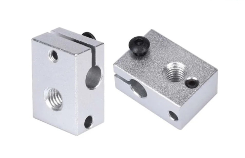 Piese si componente imprimante 3D si CNC - Bloc de incalzire V6 upgrade din aluminiu, 23x16x12mm, senzor 3mm