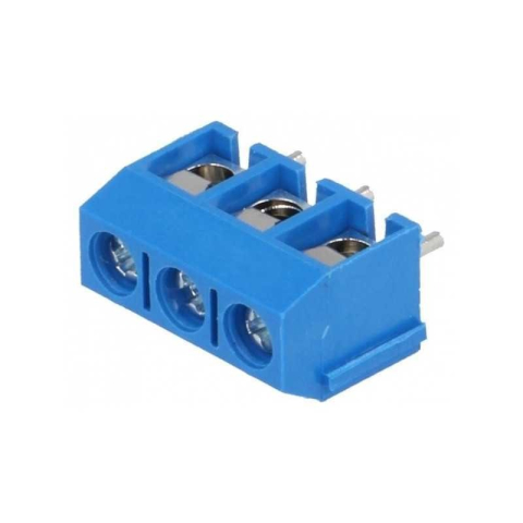 Conectori, mufe si blocuri terminale - Bloc terminal / regleta PCB 3 pini cu surub KF301-3P, pas 5mm (set 10 buc)