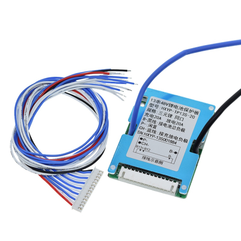 BMS - BMS 13S 48V Li-ion 20A, protectie acumulatori litiu, incarcare 54.6V, cu cabluri