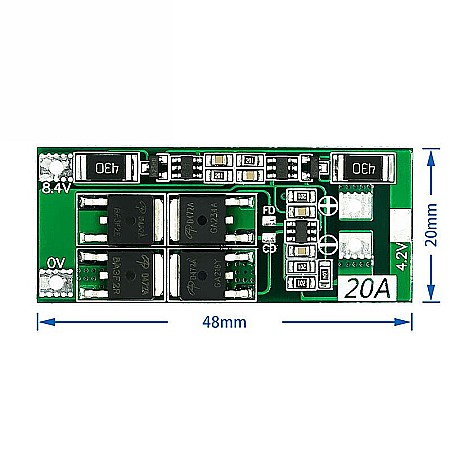 Acumulatori si Module BMS - BMS 2S 20A protectie si echilibrare baterii Li-ion 18650