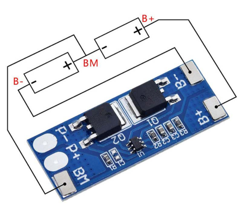 BMS 2S 8A fara balansare pentru baterii Li-ion (8.4V) [1]