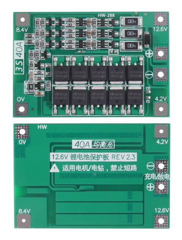 BMS 3S 40A cu balansare pentru baterii Li-ion (12.6V) [2]