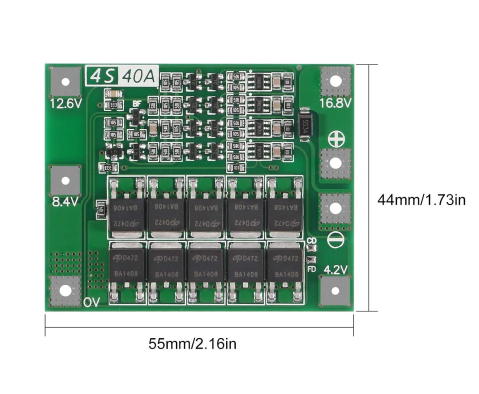 BMS 4S 40A Enhanced fara balansare pentru baterii Li-ion (16.8V) [3]