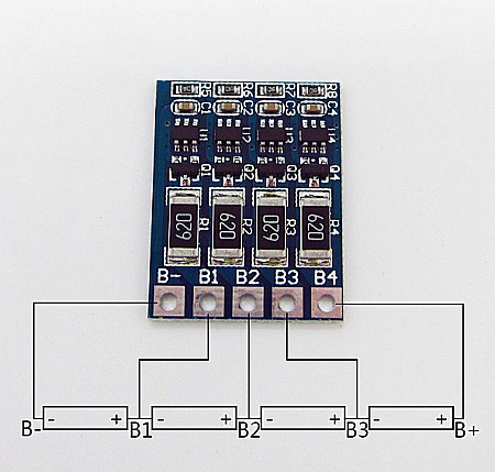 BMS echilibrare pt incarcare acumulator Litiu 4S 18650 balancer [2]