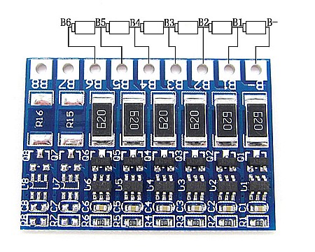 BMS echilibrare pt incarcare acumulator Litiu 6S 18650 balancer [2]