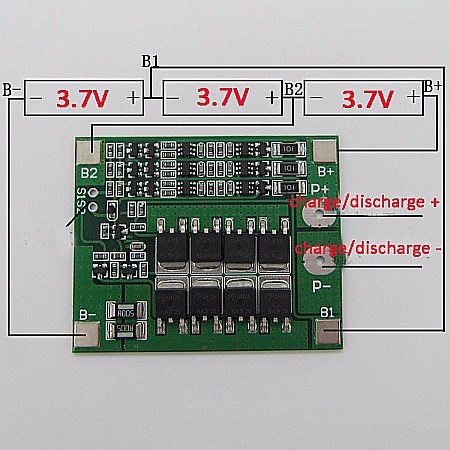 BMS protectie, echilibrare acumulatori 3S Litiu 18650, 25A [2]