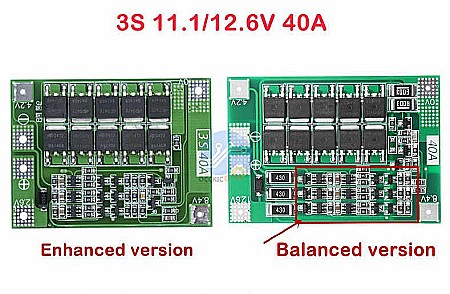 BMS protectie, echilibrare acumulatori 3S Litiu 18650, 40A [1]
