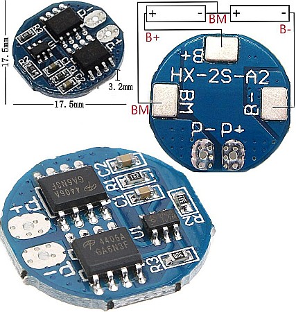 Acumulatori si Module BMS - BMS protectie, echilibrare acumulatori Litiu 2S 18650, 5A