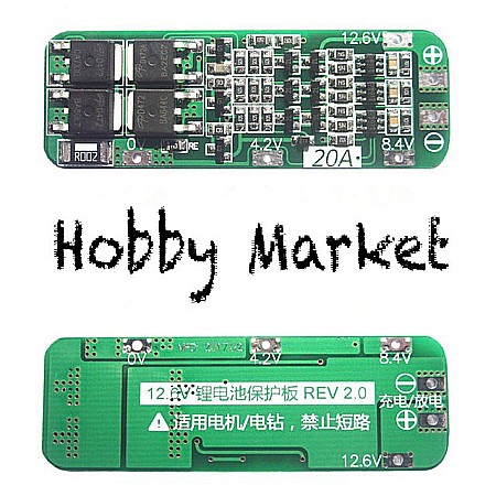 Acumulatori si Module BMS - BMS protectie la incarcare acumulatori 3S Litiu 18650, 20A