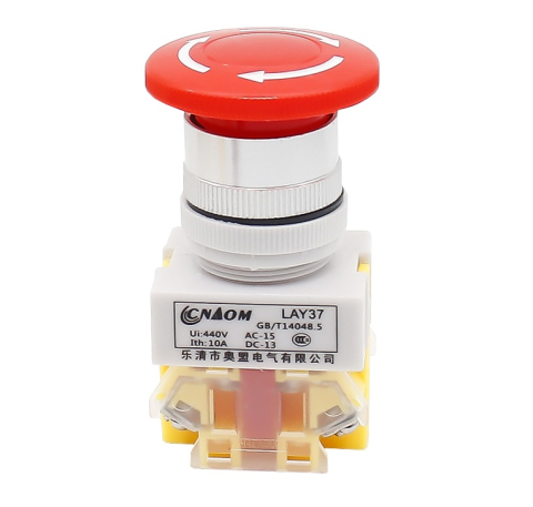 Componente CNC - Buton oprire de urgenta LAY37-11ZS, 1NO+1NC, deblocare prin rotire, 22mm