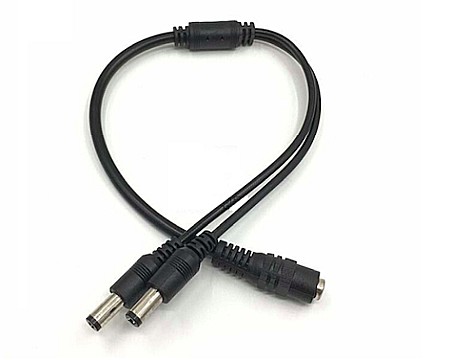 Cabluri si conectori - Cablu adaptor mufa DC jack mama - 2xtata 5.5x2.1mm 50cm