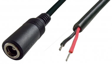Cablu alimentare cu mufa DC mama 5.5 x 2.1mm, lungime totala 30cm, 18AWG [1]